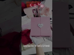 カスタム段ボールウェディングボックス、リボンボウクリスマスギフトボックス、UVコーティング付き