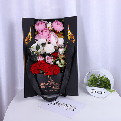 黒い空のバレンタインのボール紙の花は卸し売りOEMを囲む