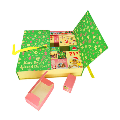 Pantone色のクリスマスのギフト用の箱の秒読みのカレンダーの出現の盲目箱