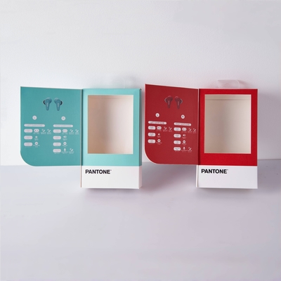 カスタムロゴ イヤホン用の電子紙箱 PVCウィンド付きの包装箱