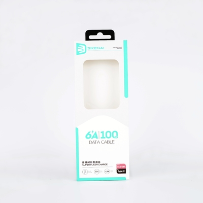 カスタム 折りたたむ 箱 USB データケーブル ライン 梱包 紙箱 透明窓フィルム