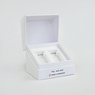 生分解性ハイエンドクラムシェル包装箱、スキンケアセラム用EVAトレイ付き化粧品箱