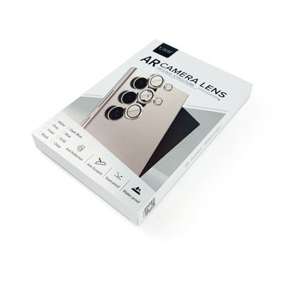 カスタム印刷された銀紙折りたたみ式カメラレンズプロテクターカバーカメラ強化ガラス包装ボックス窓付き