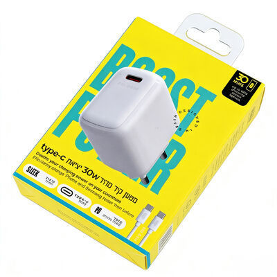 カスタムロゴ プリント 30W USB-C 充電器 携帯充電器用のブリスターフックウィンドウ付きパッケージボックス
